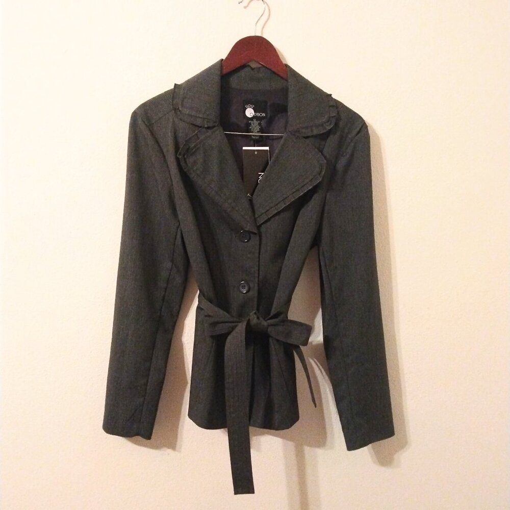 NWT First Option Gray Pinstripe Blazer size 12